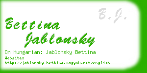 bettina jablonsky business card